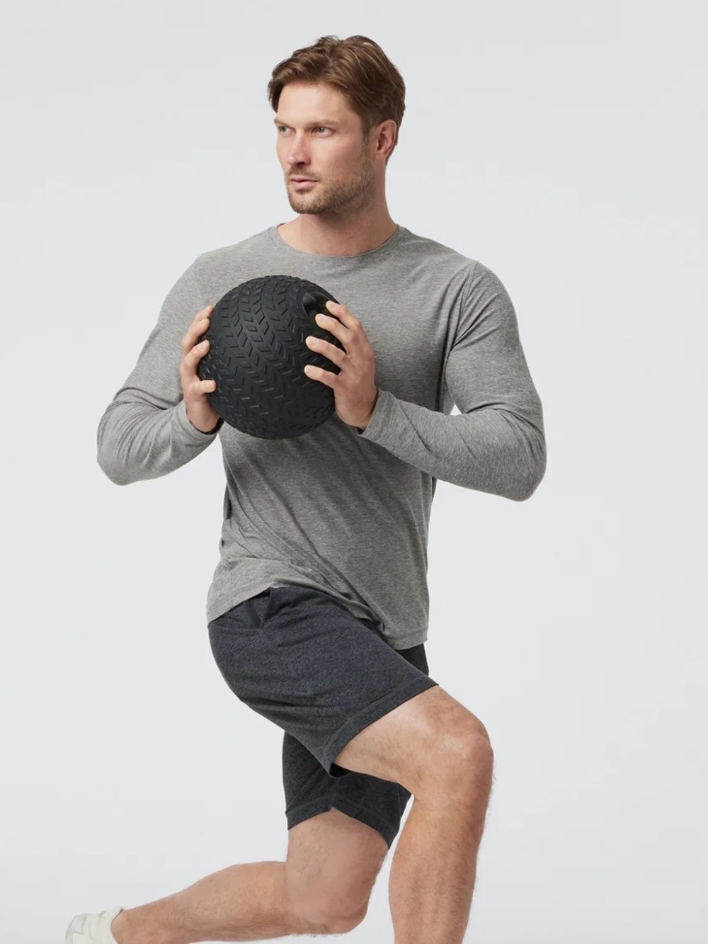 Vuori Ponto Men's Long-Sleeve Performance Shirt - Gray